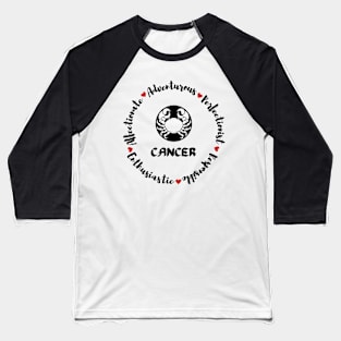 Cancer ♋🦀 Zodiac Sign Astrology Baseball T-Shirt